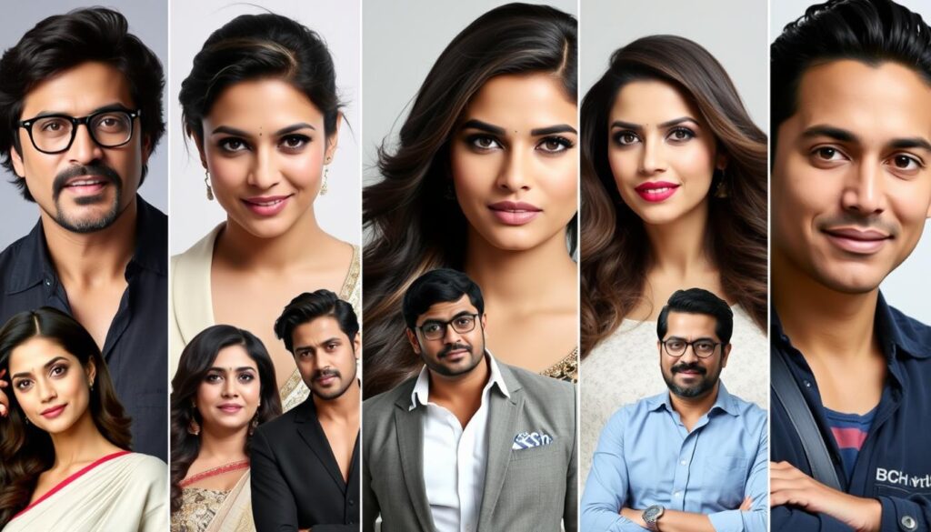 Collage of famous bollywood actors and actresses