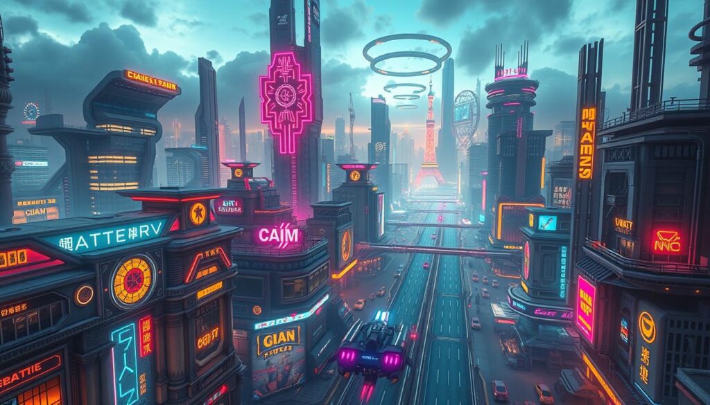 Create an image of a futuristic cityscape using ai image generation tools