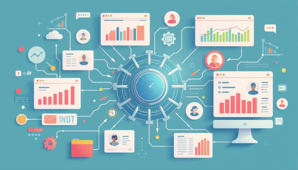 Generate an image of a content personalization engine in action