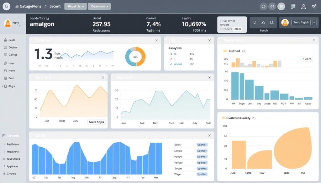 Generate an image of a dashboard displaying user behavior analysis data