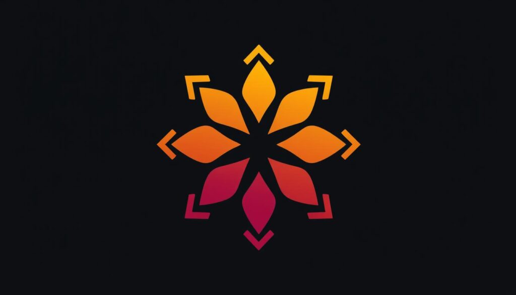 Generate an image of a professionally designed logo with a complementary color scheme.