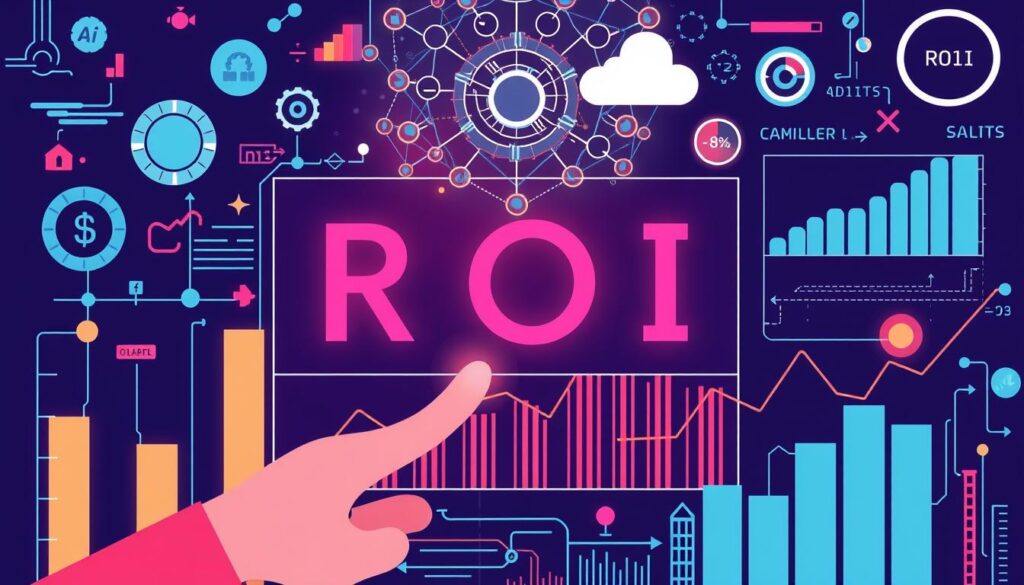 Generate an image representing ai-driven roi calculation and prediction