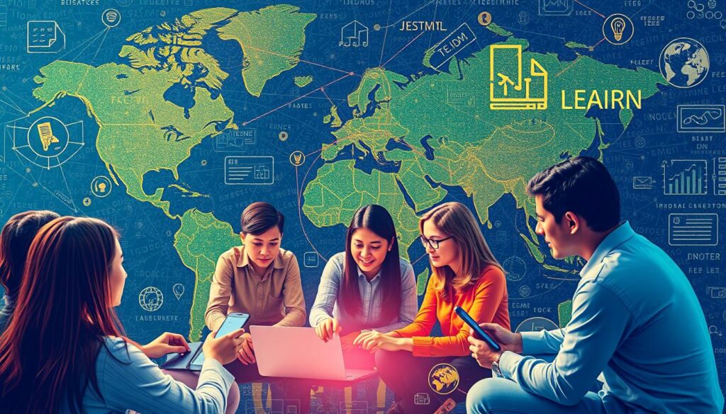 Generate an image representing futurelearn's global online learning platform