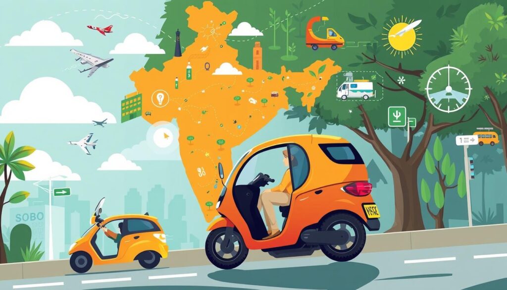Generate an image representing indian mobility tech startups