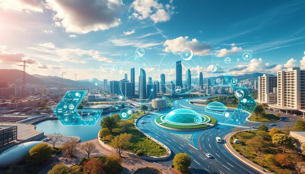 Generate an image representing climate technology advancements in 2025