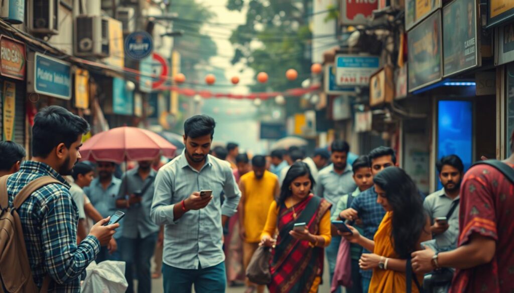 Generate an image representing the fintech revolution in india