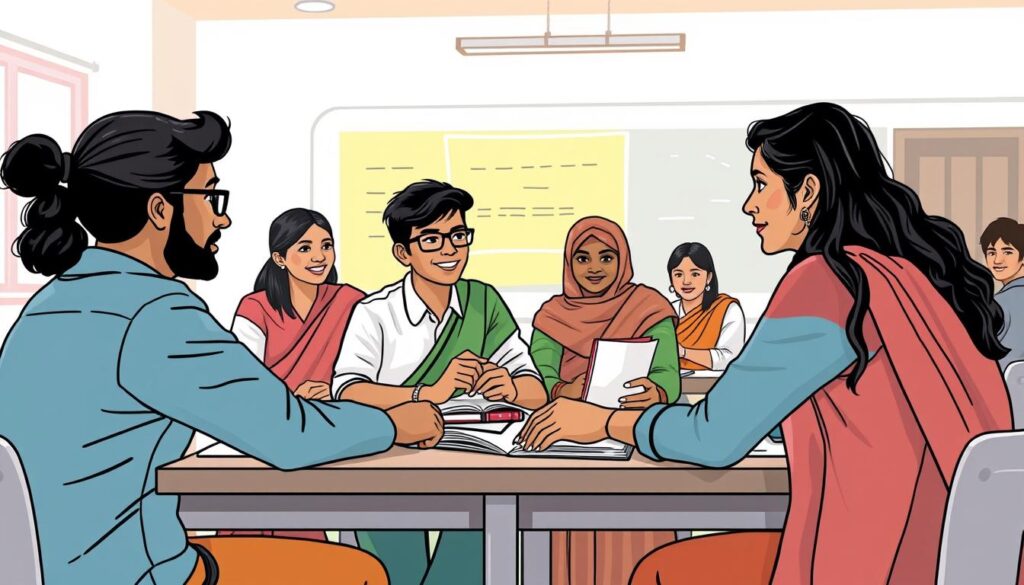 Image of sc/st/obc students in a classroom setting