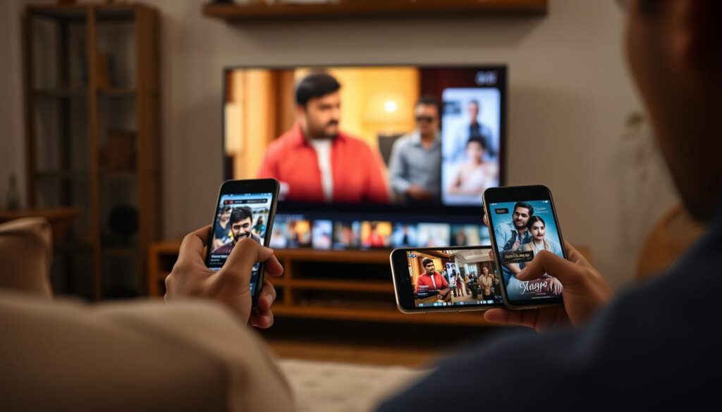 Person watching bollywood content on a streaming platform